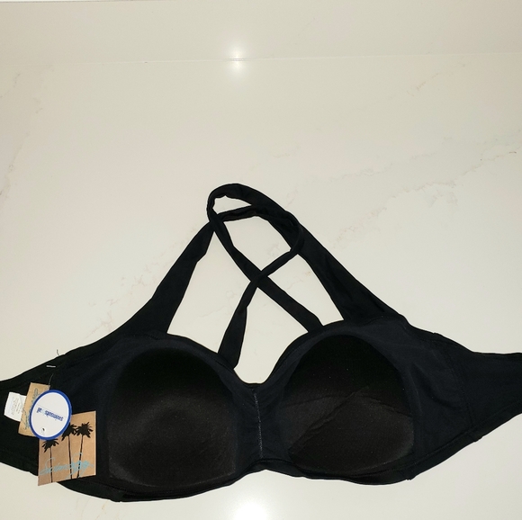NWT black bandeau halter bikini top - Picture 5 of 5